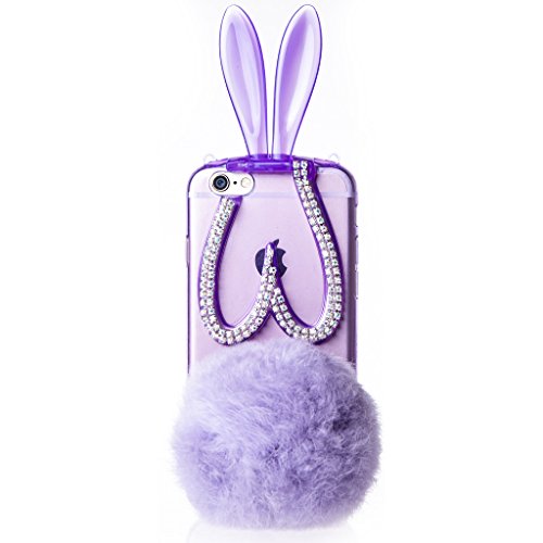 Figer Bling Crystal Cute Rabbit Bunny Ear Soft Back Case Cover with Holders Stands for Samsung Galaxy A7 Duos A700H