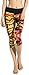 Adriana Arango Women's Capri Leggings Gym Workout Running Wide Waistband Orange