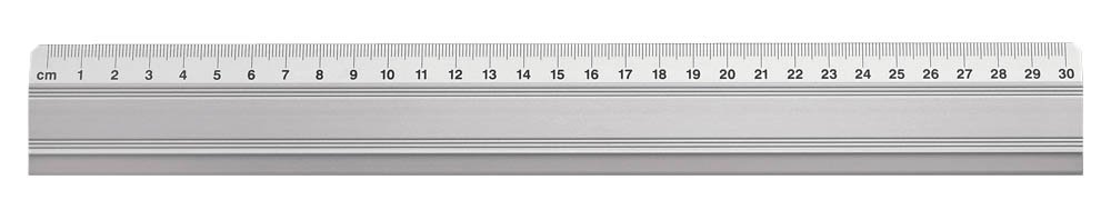 Wedo 525330 Aluminium Ruler 30 cm with Non-Slip Rubber Insert
