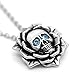Skull Rose Birthstone Necklace With Crystal 17
