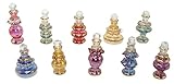 Egyptian perfume bottles Set of 10 extremely tiny hand Blown Decorative Pyrex Glass Vials Height 1 inch ( 2.5 cm ) by CraftsOfEgypt