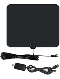 TV Antenna - 50 Mile Range Amplified HDTV Antenna,Digtal TV Antenna with Connector Type F Fits US,Indoor Antenna for USB Power Supply and 13ft High Performance Coaxial Cable-Black