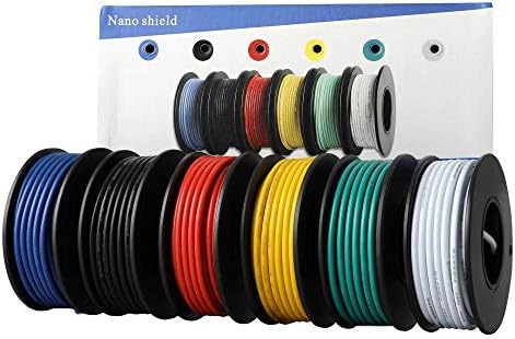 18AWG UL1007 PVC Stranded Tinned Copper Wire, Hook Up Wire 6 Colors (16.4ft Each) Flexible 34 Gauge PVC Insulated Electrical Wire, 300V Tinned Copper Electric Cable for General Application DIY