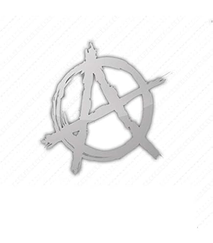 Anarchy symbol decal sticker in permanent die cut vinyl punk decor available in various colors