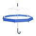 Rainbrace Transparent Bubble Umbrella Auto Open, Fashion Dome Shape with Color Trim(Blue)