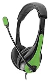 Avid Education AE-36-GR Classroom Computer Stereo Headset with Boom Microphone, Single TRRS Plug, Green