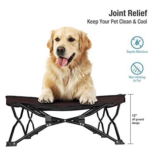 Veehoo Folding Elevated Dog Bed Portable Raised Dog Cot for Camping