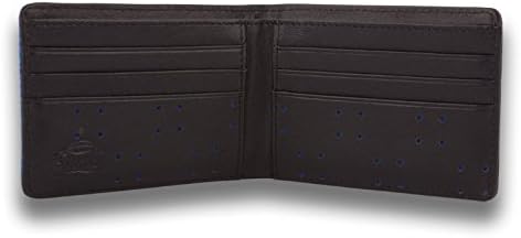 Orchill 11216002 Men's Bi-fold Black &amp; Blue Leather Wallet