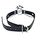 Premium Leather Necklace Stainless Steel Clips Mask Black Leather Choker Collar with Open Mouth Ring Nipple Clamps Leather Necklace Stainless Steel Clips Mask Black Leather Premium Leather Mask (D)