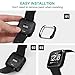 Tensea Compatible with Fitbit Versa Screen Protector Case, 2 Packs Soft TPU Bumper Full Around Cover Protector for Fitbit Versa (Black + Clear)