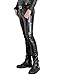 Moonwalk Men`s Faux PU Leather Skinny Black Biker Pants 32 Black