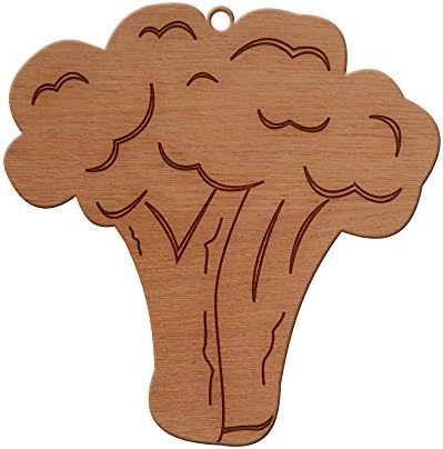 Broccoli Design Wooden Christmas Tree Ornament, Hanging Xmas Decor