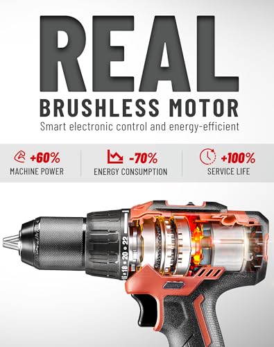 DCK 20V Brushless Hammer Drill, 531 in.lbs, 36000 BPM, 1/2