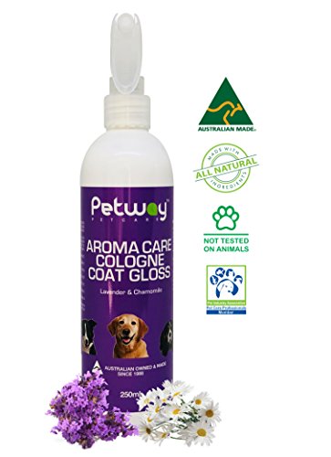 Dog Cologne Spray | Pet Deodorizer | Pet Cologne | Pet Odor Eliminator - Aroma Care Coat Gloss with Lavender & Chamomile Fragrance, Finishing Spray for Anxious & Stressed Animal, Vitamin E - 250ml