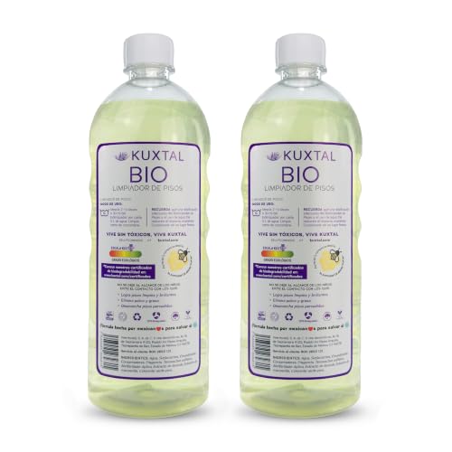 KUXTAL Limpiador Líquido para Pisos Paquete de 2, Ideal para Trapear Cualquier Superficies, Seguro para toda la familia y espacios con mascotas, Aroma Floral, Certificación Biodegradable OECD 301-A
