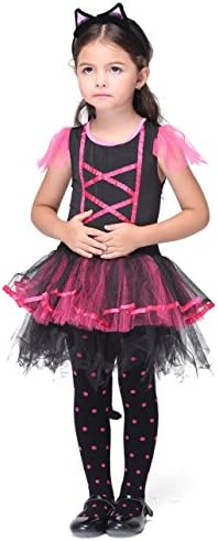 Girlscos Girl's Catwoman Costume 3 Piece Suit Kids Halloween Cosplay Costumes Small Purple