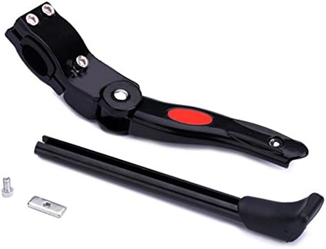 Bike Side Kickstand Adjustable Aluminum Alloy, Bicycle Parking Rack Floor Holder Fit For 24" 26" 27" Tire Cycling Mountain (Black)