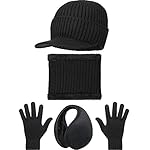 4 Pieces Winter Warm Set Knit Hat Scarf Earmuff Touch Screen Gloves for Unisex 4 Pieces Winter Warm Set Knit Hat Scarf Earmuff Touch Screen Gloves for Unisex