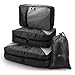 REYLEO 4 Set Cube Organizer Travel Cubes Storage Bags Pouch Clothing Shoe Sorting Bags Black CCPO1