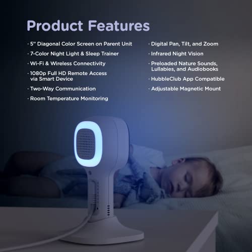 HUBBLE CONNECTED Nursery Pal Cloud Twin5" Smart Baby Monitor with