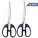 Ktrio Scissors for Office Stainless Steel Scissors Sharp Scissors Office Scissors Home Cutting 8 Inch Scissors Reduced Effort with Long Blade Anti-Rust Straight-Handle Pointed Tip Scissors Blue 2 Pack