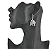 SUNSCSC Silver Plated Cute Carve Turquoise Pendant Elephant Necklace Ear Wire Hook Dangle Earrings Set (1 Pair Earrings)