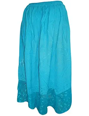 Mogul Maxi Skirt Bohemian GYPSY Boho Blue Medieval Skirts