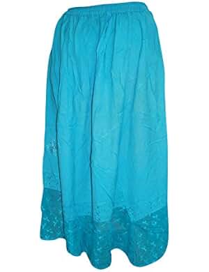 Mogul Maxi Skirt Bohemian GYPSY Boho Blue Medieval Skirts