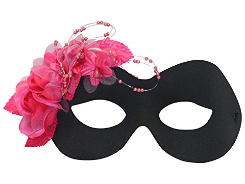 Success Creations Cecilia Black-Fuchsia Party Mask for Women