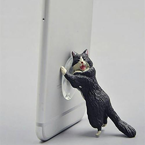 Cell Phone Stand,Cat Shape Cute Phone Mounts Adjustable Multi-angle Pocket Desktop Holder Cradle (Black)