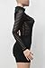 Biz Simple Womens Mock Neck Long Sleeve Mesh Short See Through Jumpsuit Romper