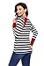 Astylish Women Casual Color Block Crewneck Long Sleeve Striped T-Shirt Blouse Tops Red X-Large