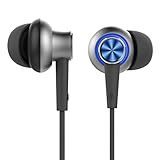 Earphones with Microphone and Volume Control ROCK Y5 Stereo Noise Isolating Wired Sport Headphones Tangle-Free Metal Housing Cable in-ear Earbuds Compatible for all 3.5 mm Audio Jack Device (Blue)