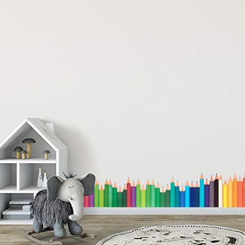 Alphatool 5 Pack Pencils Bulletin Board Borders- Coloful Pencil Pattern Decorative Border Trims, Chalkboard Board Trimmers for Classroom, School, Office Decoration for Teacher- 57 × 6.3 Inches - Thumbnail 2