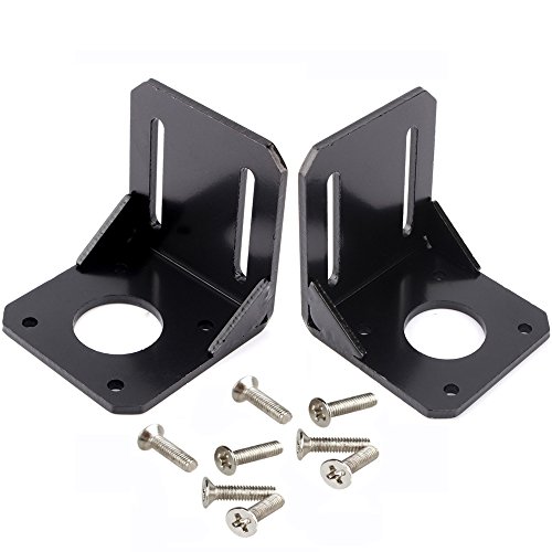 Alloy Steel Mounting Bracket for Mounting Bracket for Nema 17 Stepper Motor with M3 Screws 42mm with Screws w/ M3 Screws 2 Pack (Black)