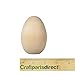 3-1/4 inch Small Wooden Goose Eggs | Easter Egg Hunt & Decorations | Ready to Craft Unfinished Wood Eggs | Flat Bottom -by CraftpartsDirect.com | Bag of 2