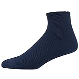 100% Cotton Ankle Socks Men's Dark Blue 3-pack Thin - shoe size: 9-10