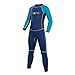 NATYFLY Kids Wetsuit, 2.5mm Neoprene Thermal Swimsuit, Full Wetsuit for Girls Boys and Toddler, Long Sleeve Kids Wet Suits for Swimming (Blue-2MM-Long Sleeve, 6)