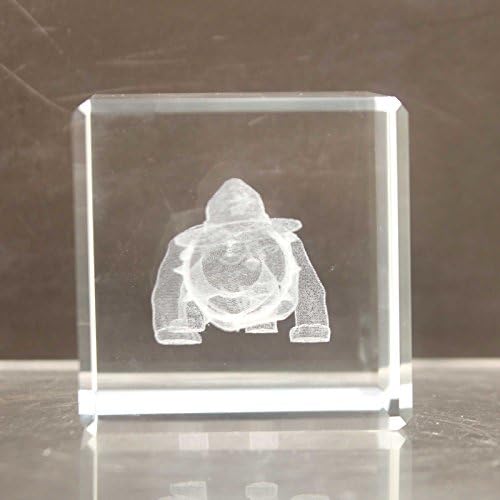 Desktop BULLDOG MARINE PAPERWEIGHT Glass Military Laser Cut 850189
