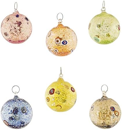Palline Natale Vetro.Palle Palline Set Da 6 Albero Di Natale Vetro Murano Murrina Multicolore Amazon It Casa E Cucina