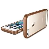 iPhone 5S Case, Spigen [AIR CUSHION] [+Screen Shield] Apple iPhone 5S Case Bumper ULTRA HYBRID Series [Cafe Brown] [1 Premium Japanese Screen Protector + 2 Design Graphics Included] Air Cushioned Bumper Case with Scratch-Resistant Clear Back Panel 
