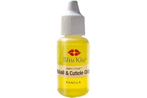 Bliss Kiss | Vanilla Fragrance | Nail Oil Cuticle Dropper w/Vitamin E & Jojoba⏤Nail Strengthener Nail Growth Serum for Brittle Peeling Breaking Thin Nails | 0.5oz |