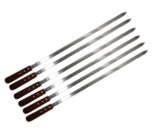 Steel Shish Kabob Skewers , 20''x0.5'' (6PC)