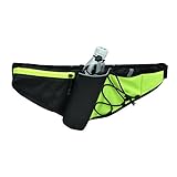 Top Fit Running Hydration Belt, Holds all IPhones + Accessories, Completely Comfortable Hydration Belt for Trail Running or Hiking. (BOTTLES NOT INCLUDED)! From SNHNY (Green)