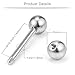 Ruifan 14G 9/16Inch Crystal Ball Nipple Tongue Shield Ring Barbell Body Piercing Jewelry Retainer 8PCS - Silver