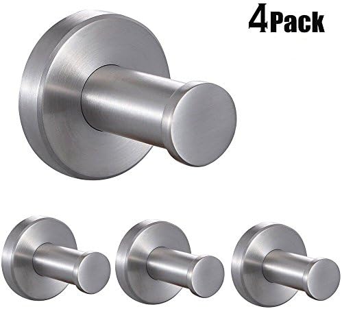 Hotusi Stainless Steel Wall-Mount Robe Towel Hook Towel Wall Hook For Bathroom Kitchen Clothes Key Hat Bag Hanger Rack Holder (52mm)