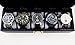 Caddy Bay Collection Compact Black Watch Case Storage Box With Glass Top Holds 5 Watches