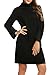 Meaneor Women Turtleneck Pullover Wool Sweater Dress With Pockets