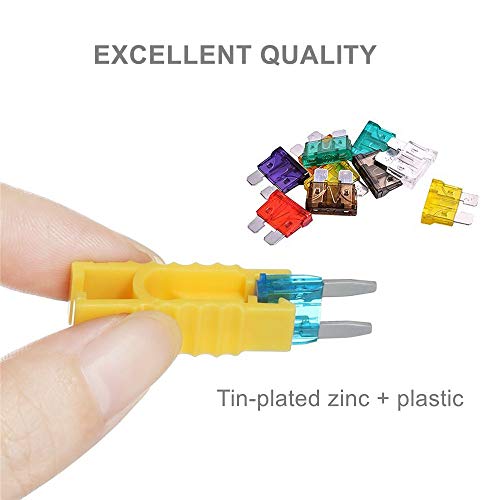 242pcs Auto Car Blade Fuses Standard & Small Size Assorted Sets 2A 3A 5A 7.5A 10A 15A 20A 25A 30A 35A 40A, OUHL Mini Automotive Replacement Fuse Assortment Kit with Puller for Boat RV SUV