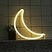 DELICORE Decorative LED Moon Shaped Neon Night Light with Warm White Lamp-Neon Night Light Operated by Battery/USB for Children's Room Party Christmas Wedding Decoration